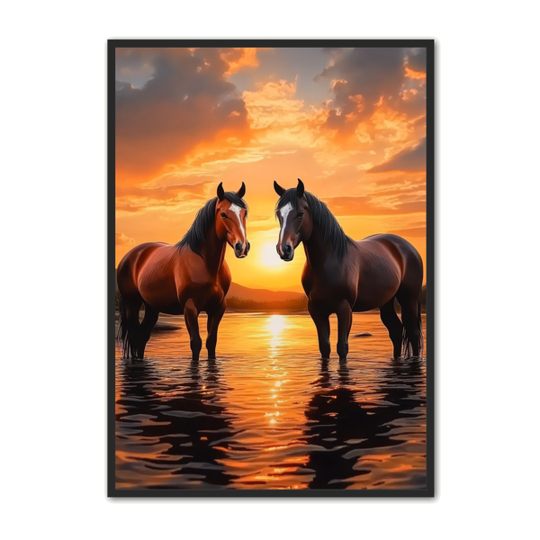 Hest Plakat 3 - Magisk Solnedgang
