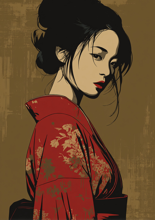 Japansk Plakat 109 – Rød Elegance