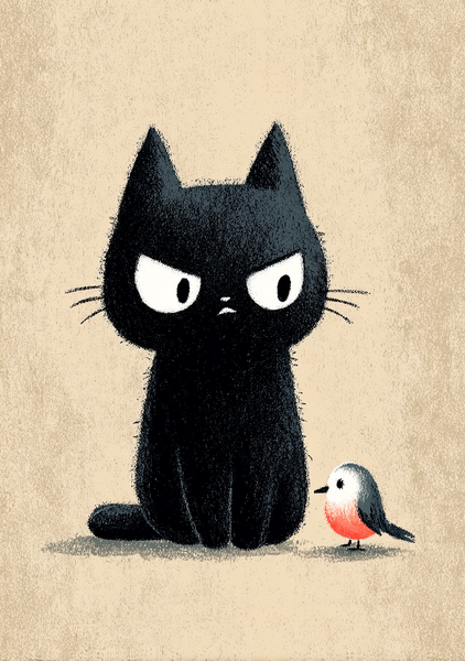 Japansk Plakat 10 Stirrekonkurrence med Fugl