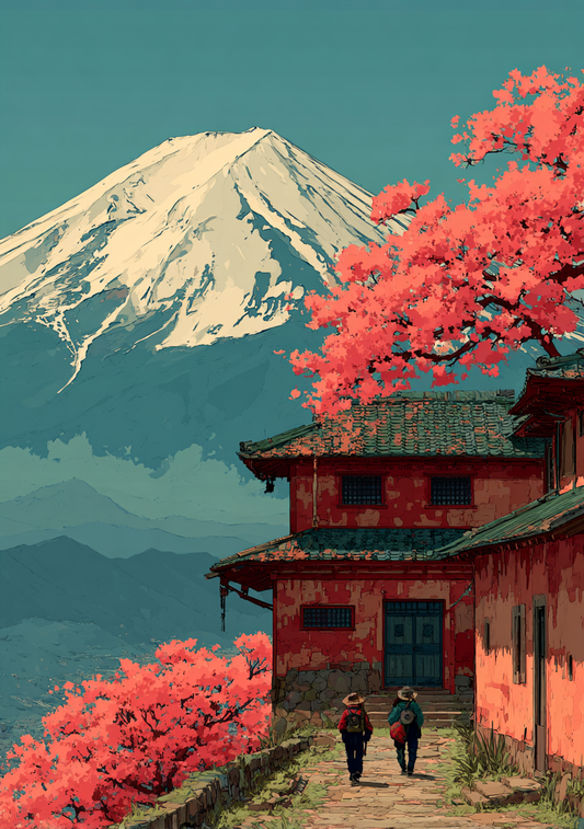 Japansk Plakat 122 – Vandring ved Fuji