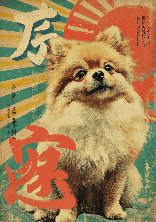 Japansk Plakat 131 – Retro hundemotiv