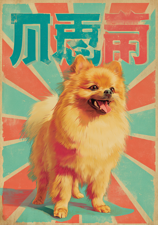 Japansk Plakat 132 – Solopgangens hundemotiv