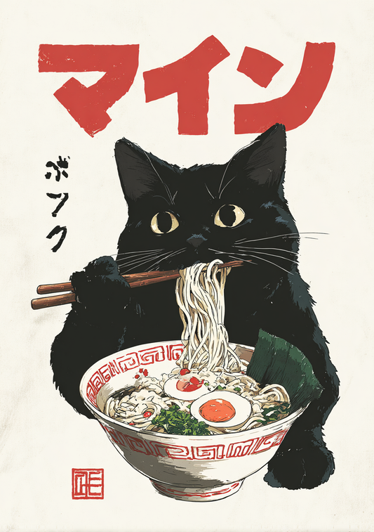 Japansk Plakat 135 – Kat med ramen