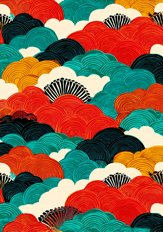 Japansk Plakat 142 – Farverige Skyer