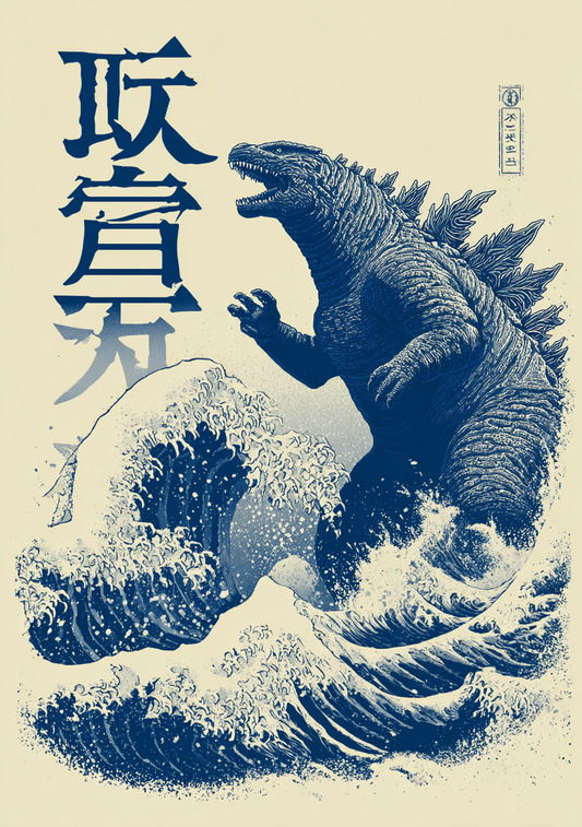 Japansk Plakat 154 – Godzilla & Bølgen