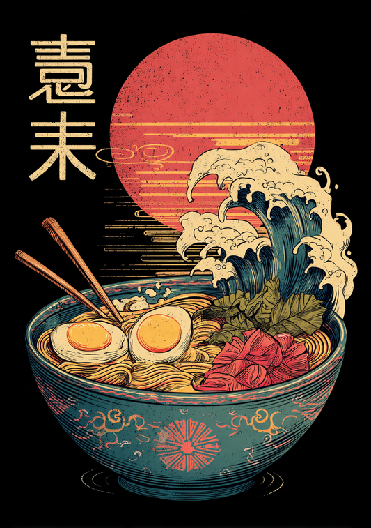 Japansk Plakat 155 – Ramen & Bølgen
