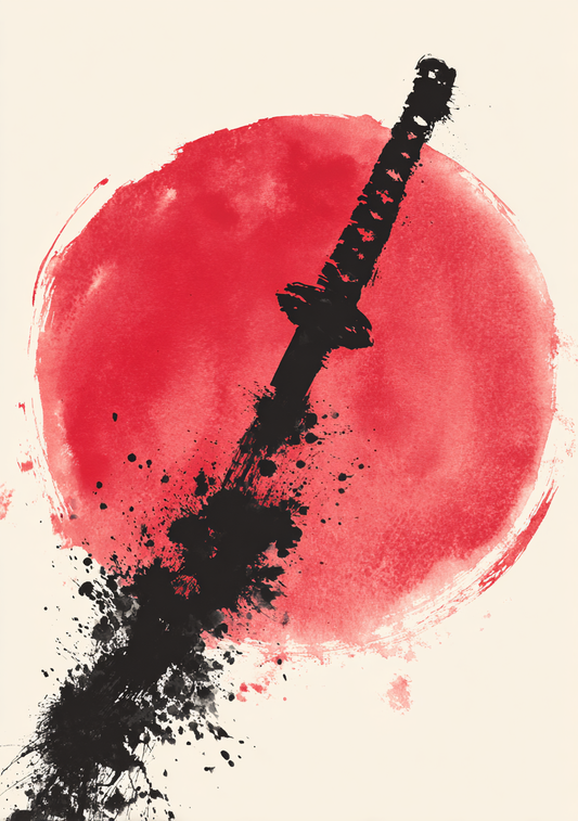 Japansk Plakat 165 – Katana i Blæk og Sol