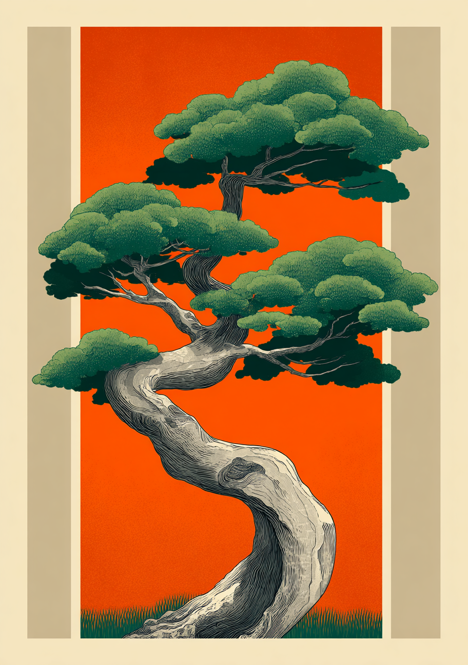Japansk Plakat 166 – Zen Træets Balance