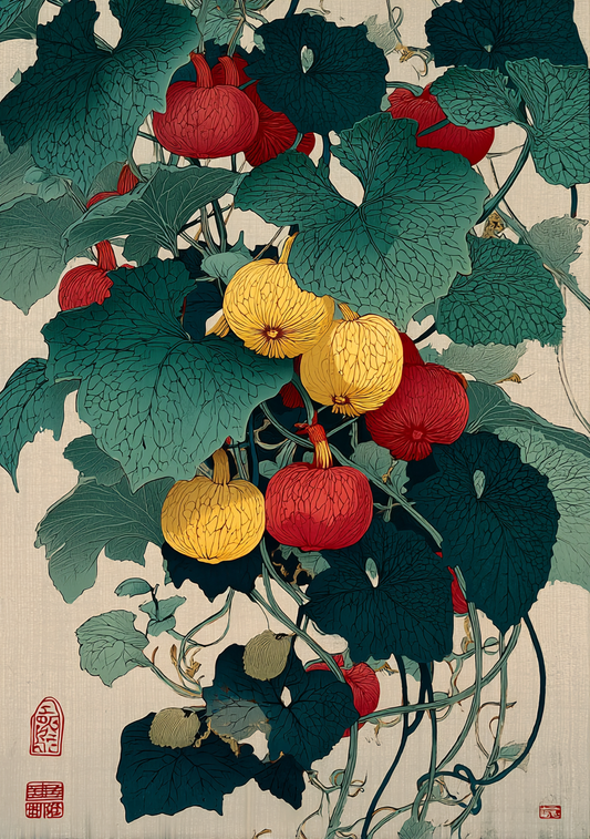 Japansk Plakat 172 – Naturens Farverige Balance