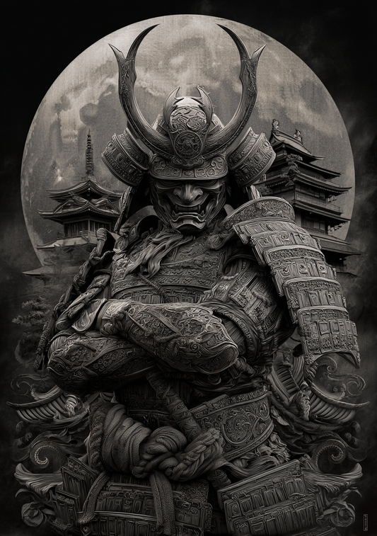 Japansk Plakat 35 – Den Stående Samurai i Mørket