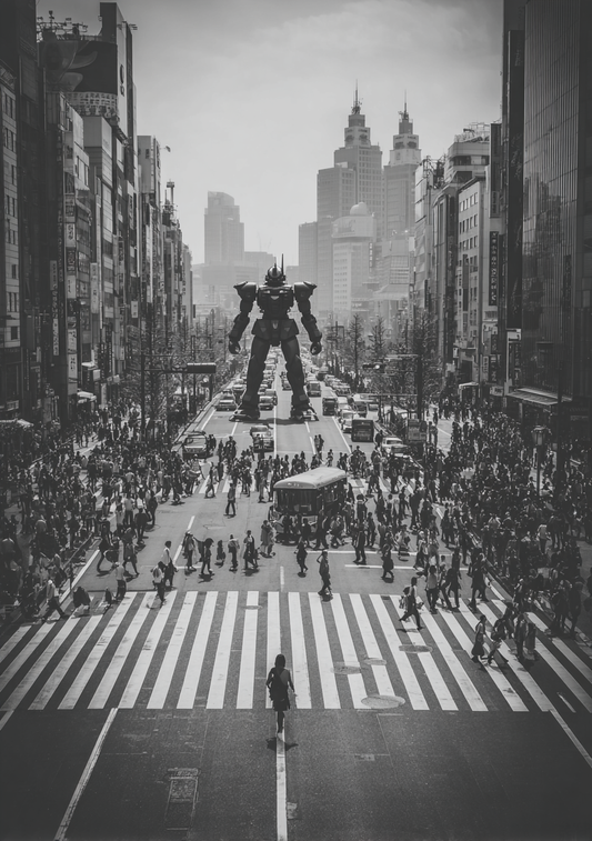 Japansk Plakat 4 – Robot i Tokyos Gader
