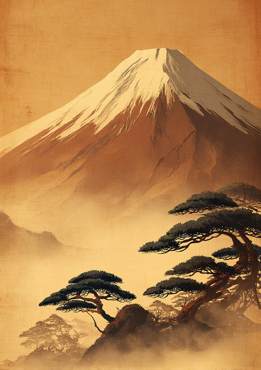 Japansk Plakat 55 – Mount Fuji i Tågens Stilhed