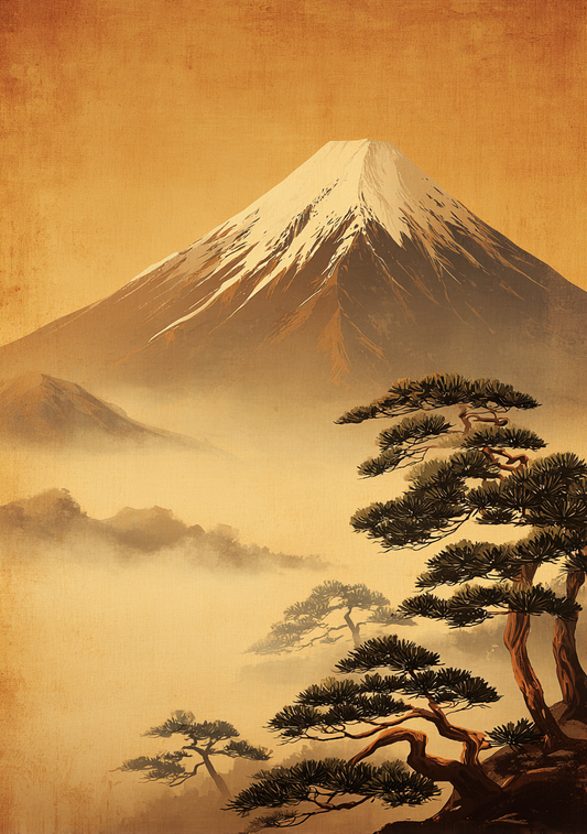 Japansk Plakat 57 - Fuji i Morgendisen