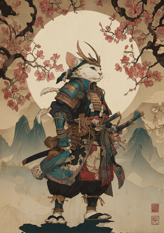 Japansk Plakat 70 - Samuraikat under Månen