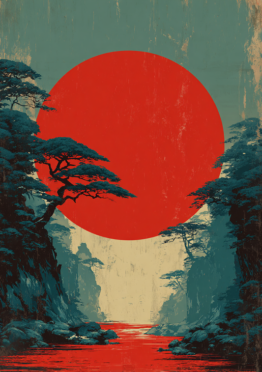 Japansk Plakat 73 - Den Røde Sol