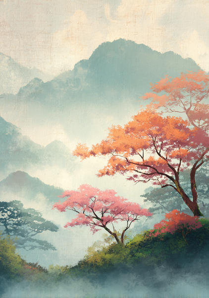 Japansk Plakat 81 - Silent Mountains