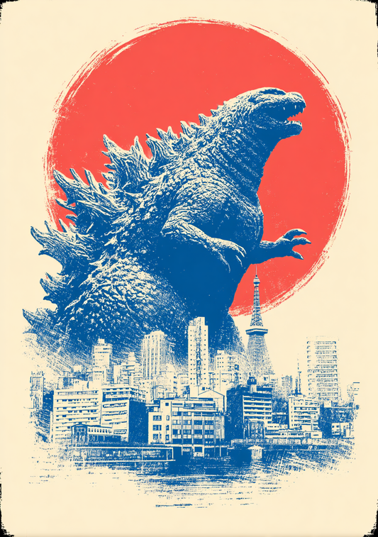 Japansk Plakat 87 - Godzilla Tokyo Skyline
