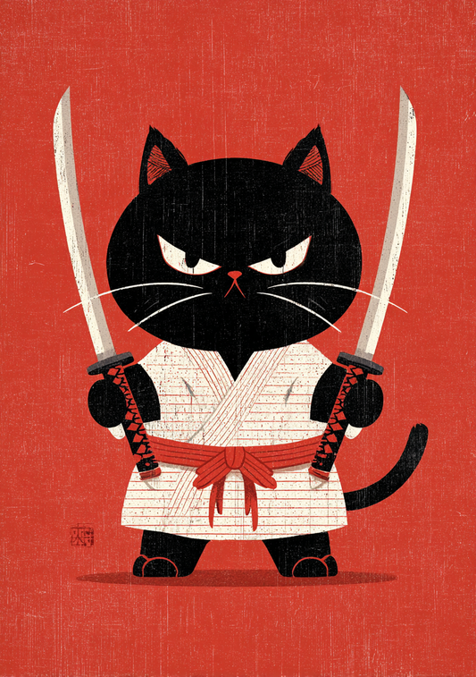 Japansk Plakat 8 – Kat i Kampklar Gi