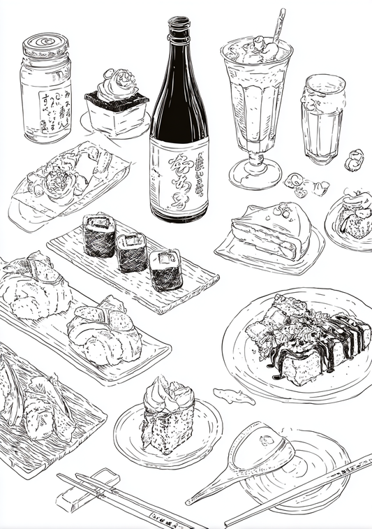 Japansk Plakat 91 - Sushi og Sake