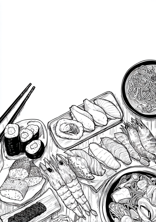 Japansk Plakat 94 - Det Store Sushi Bord