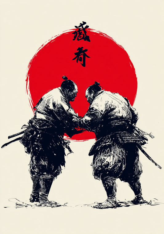 Japansk Plakat 98 - Samuraier foran Solen