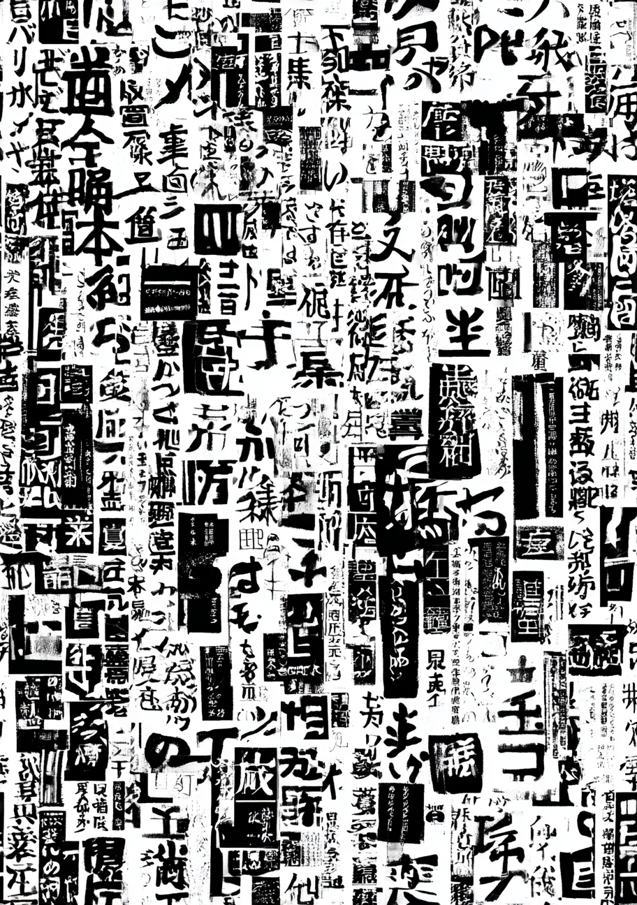 Japansk Plakat 99 - Typografisk Collage