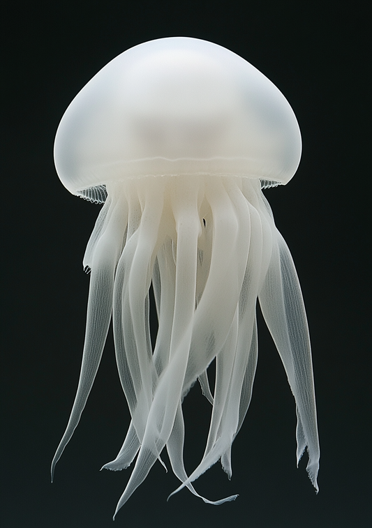Jellyfish Plakat 16 - Elegant Hvid Vandmand