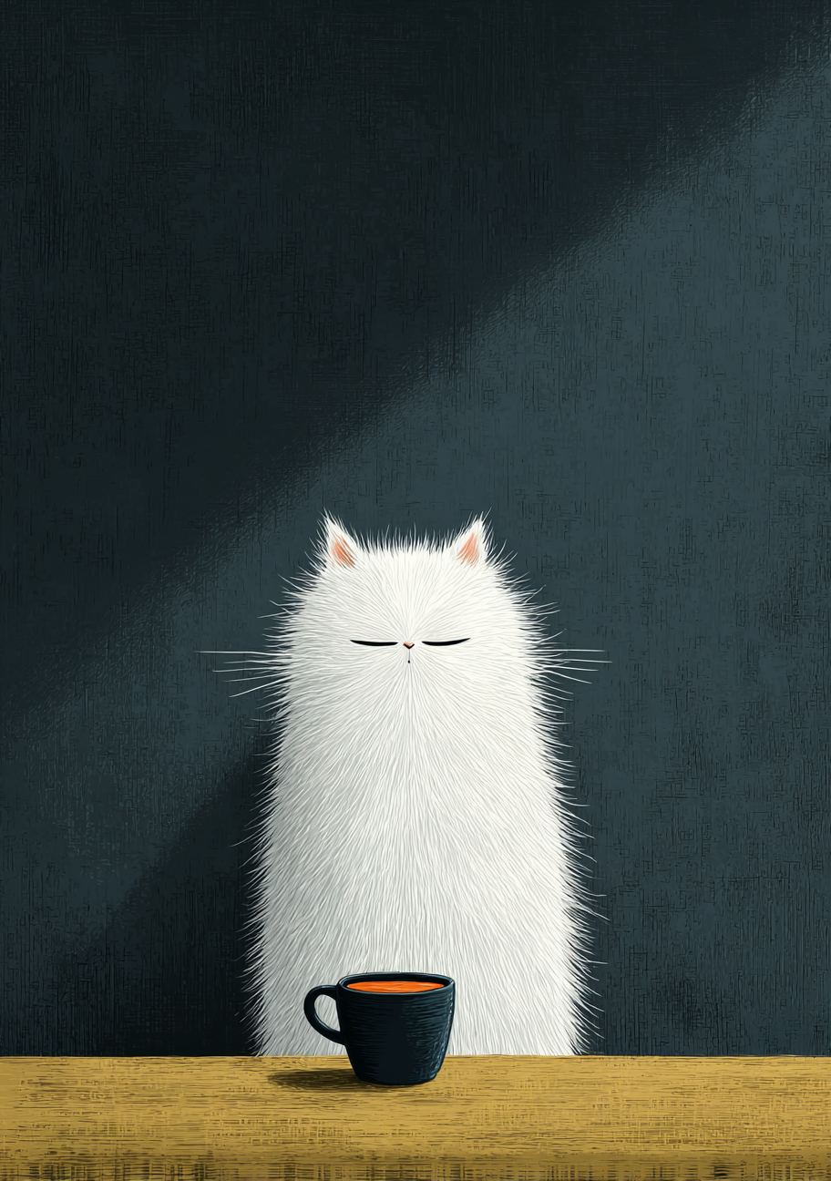Kaffe Plakat 104 – Stolt kat og stille kaffe