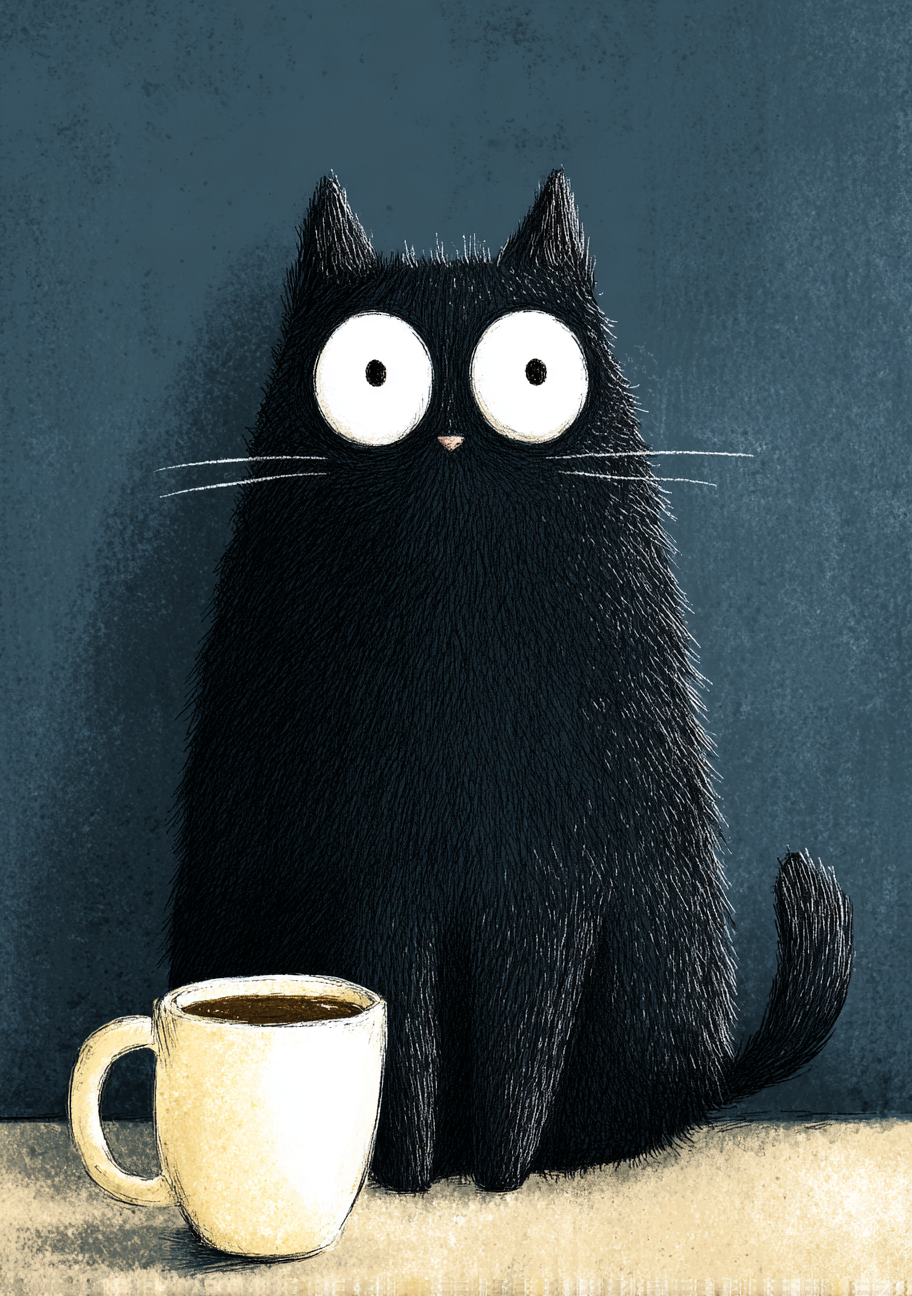 Kaffe Plakat 120 – Stirren Før Første Slurk