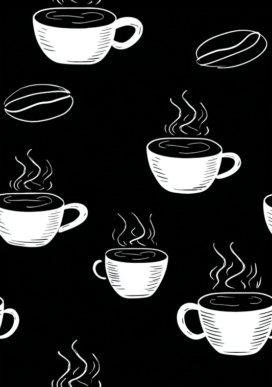 Kaffe Plakat 85 – Sort Kærlighed & Hvide Kopper