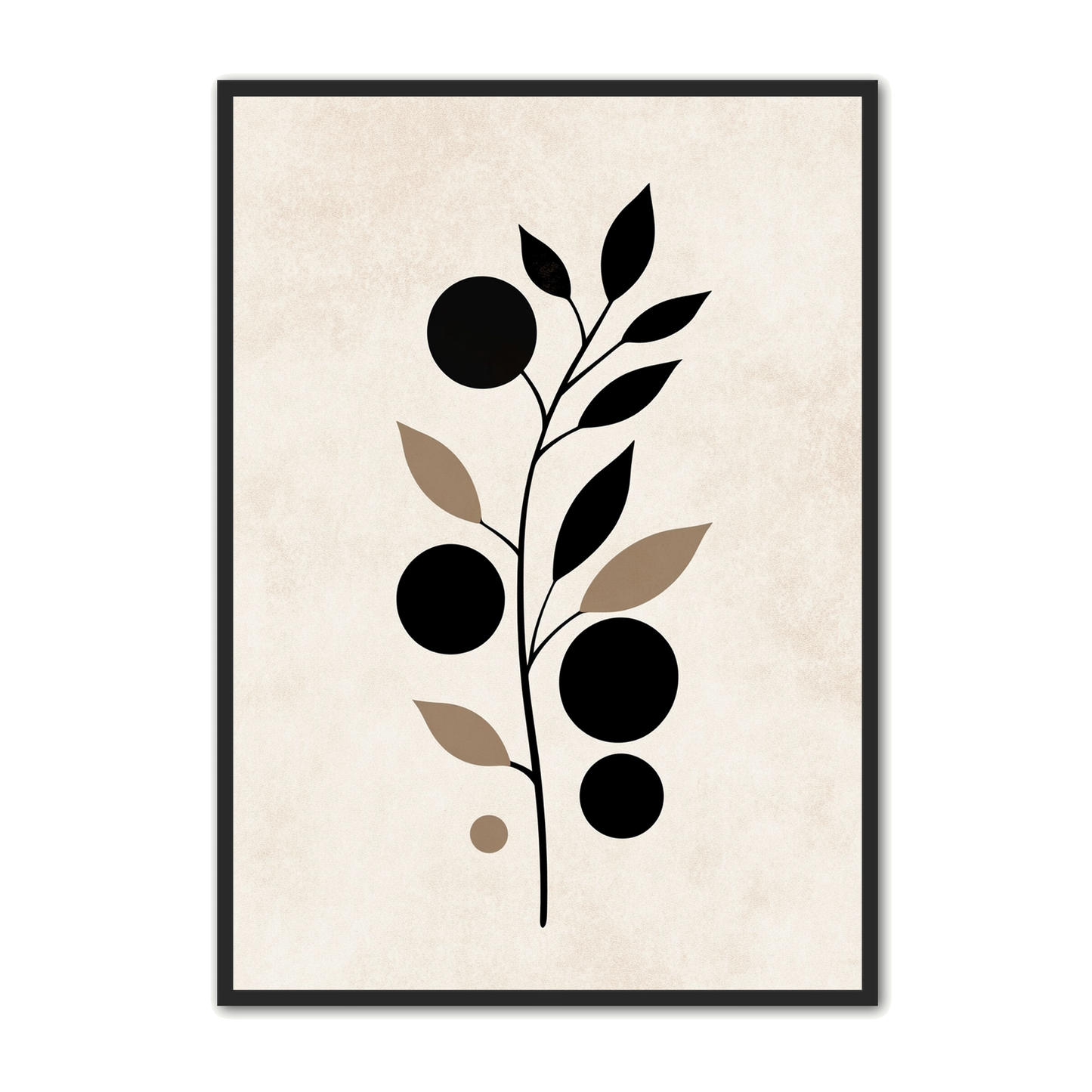 Minimalistisk Plakat 87 - Cirkler og Blade i Visuel Balance