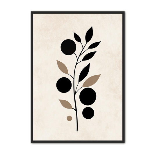 Minimalistisk Plakat 87 - Cirkler og Blade i Visuel Balance