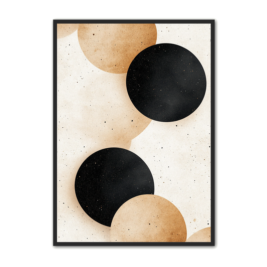 Minimalistisk Plakat 92 - Cirkler med Struktur i Støvede Nuancer