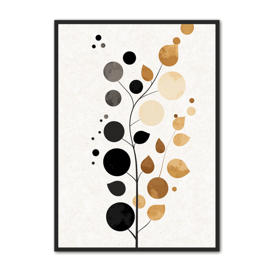 Minimalistisk Plakat 93 - Geometrisk Naturgren i Farvet Balance