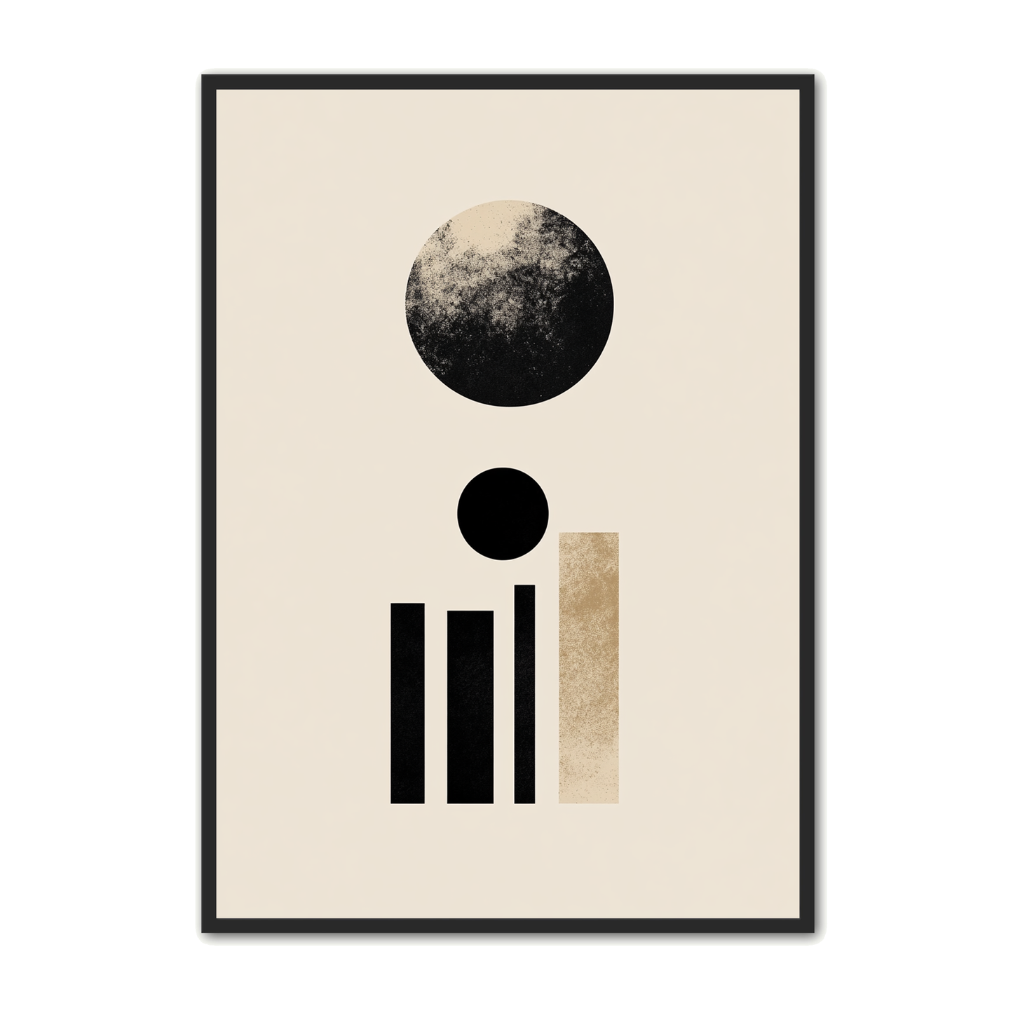 Minimalistisk Plakat 97 - Geometrisk Balance i Sort og Sand