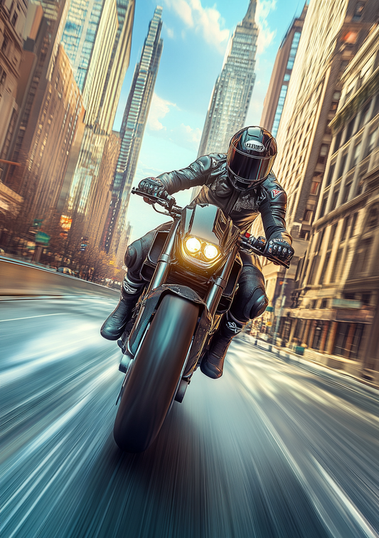 Motorcykel Plakat 2 - Fart i Byens Puls