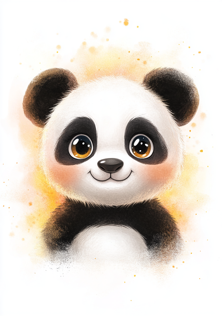 Panda Plakat 92 - Glade Øjne og Bløde Kinder