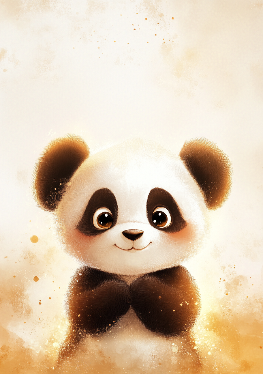 Panda Plakat 97 - Gyldent Smil og Blød Pandaenergi