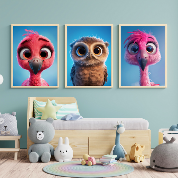 Plakatsæt Med Dyr 5 Børneplakater