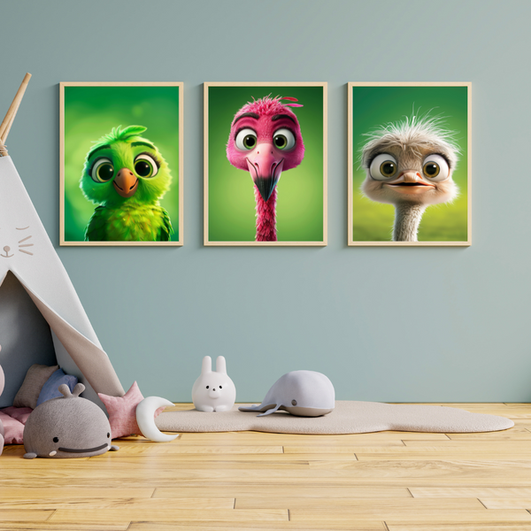 Plakatsæt Med Dyr 6 Børneplakater