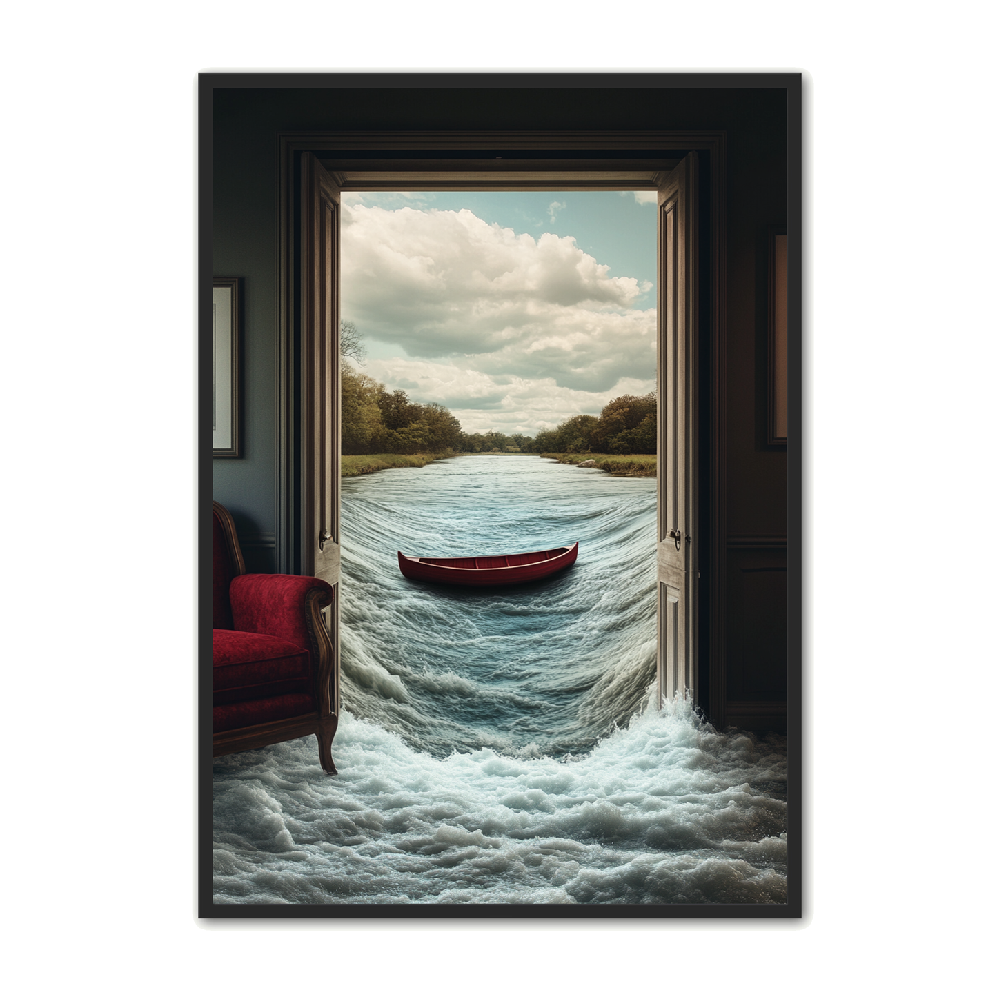Surrealistisk Plakat 4 - Den Røde Båd på Floden
