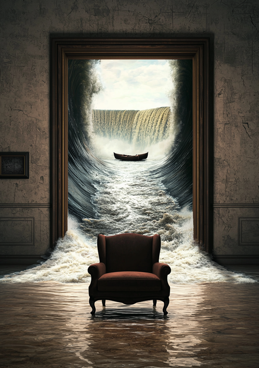 Surrealistisk Plakat 16 - Båden Mod Faldet