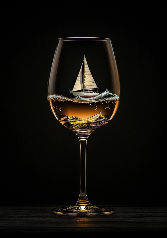 Surrealistisk Plakat 21 - Sejlads i Gyldent Glas