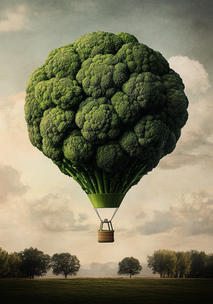 Surrealistisk Plakat 22 - Broccoli Ballonfærd