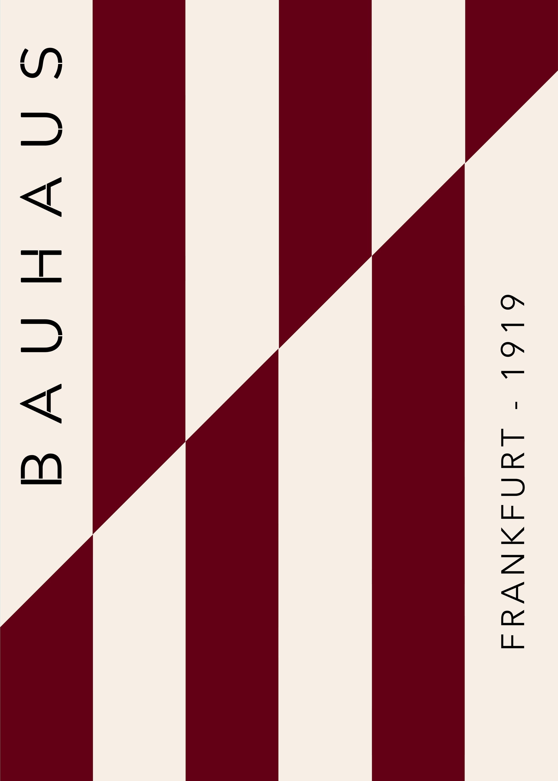 Bauhaus plakat med geometriske former og harmonisk system i modernistisk Bauhaus-stil