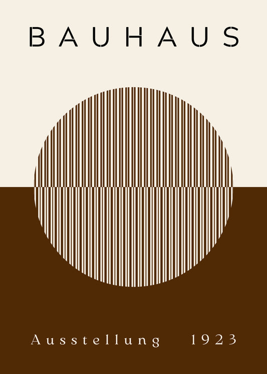 Bauhaus plakat med geometriske former og abstrakt balance i modernistisk Bauhaus-stil