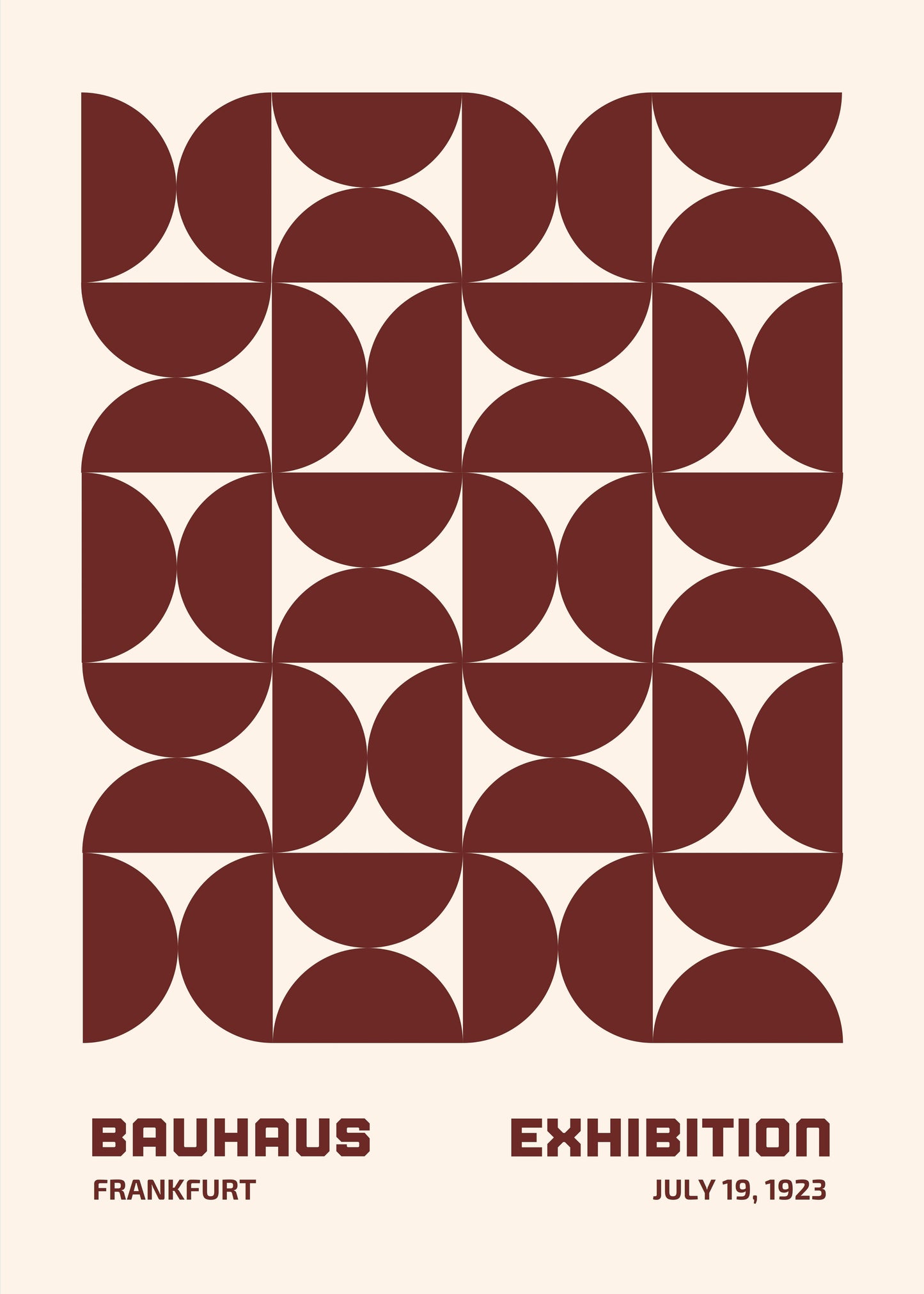 Bauhaus plakat med geometriske former og typografisk struktur i modernistisk Bauhaus-stil