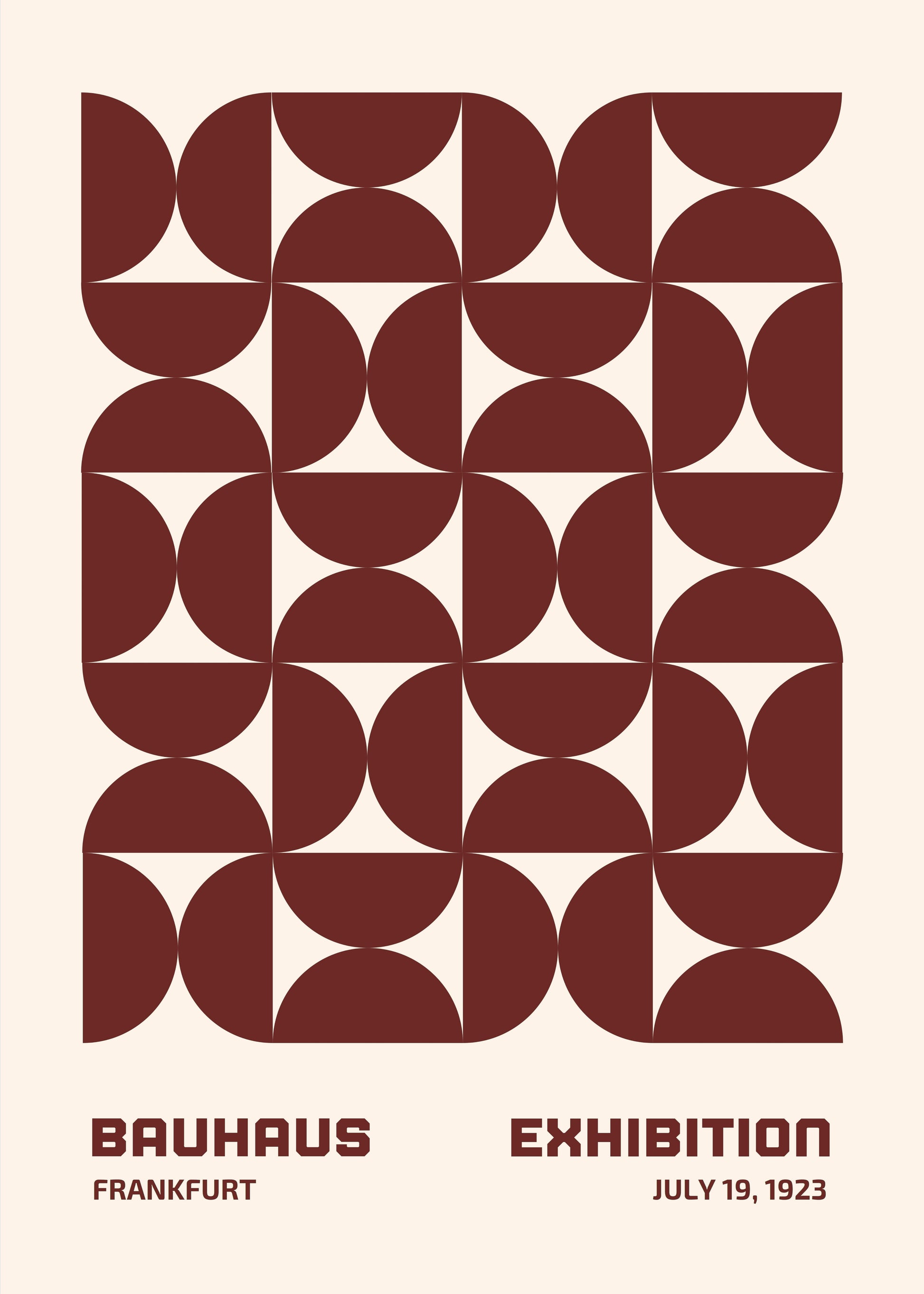Bauhaus plakat med geometriske former og typografisk struktur i modernistisk Bauhaus-stil