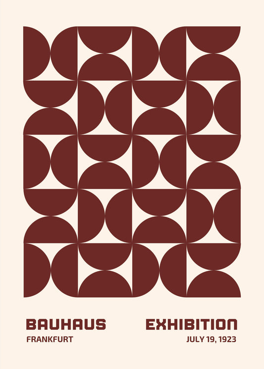 Bauhaus plakat med geometriske former og typografisk struktur i modernistisk Bauhaus-stil