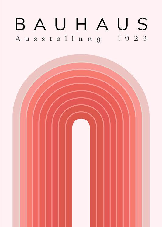 Bauhaus plakat med geometriske former og visuel rytme i modernistisk Bauhaus-stil